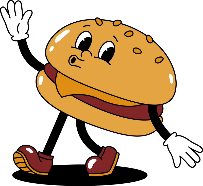 Burger retro mascot